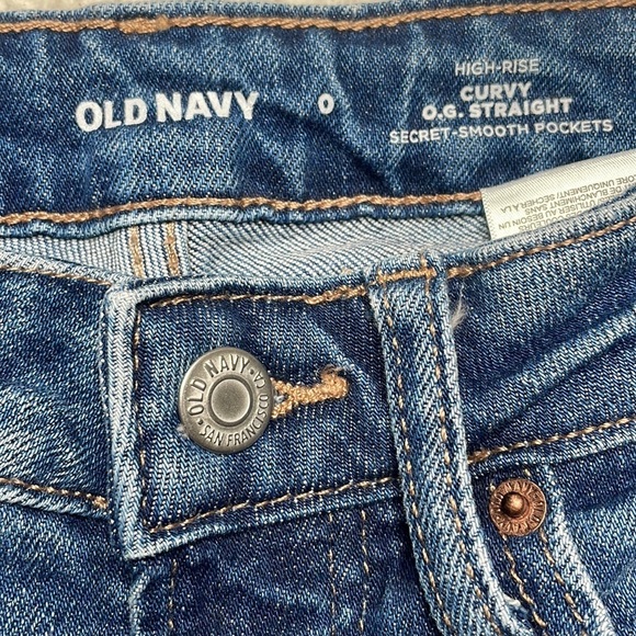 Old Navy High-Rise Curvy O.G Straight secret Smith, Pockets Size 0 - Picture 5 of 9